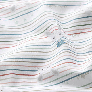 Organic Cotton Poplin baby bunny and stripes – white, 