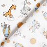 Cotton Poplin Baby animals on clouds – white,  thumbnail number 4