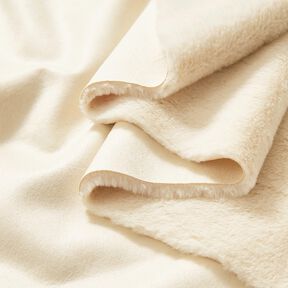 Velour fabric with faux fur backing – cream, 