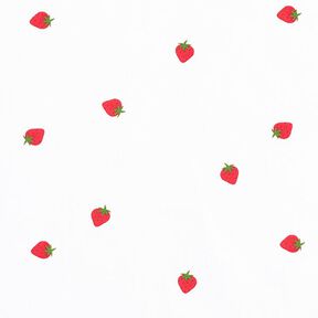 Cotton Poplin strawberries – white, 