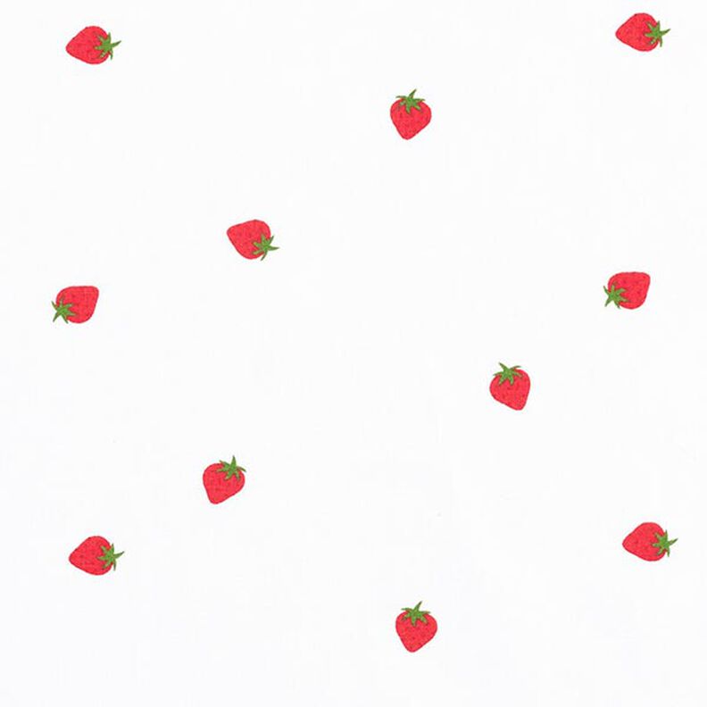 Cotton Poplin strawberries – white,  image number 1