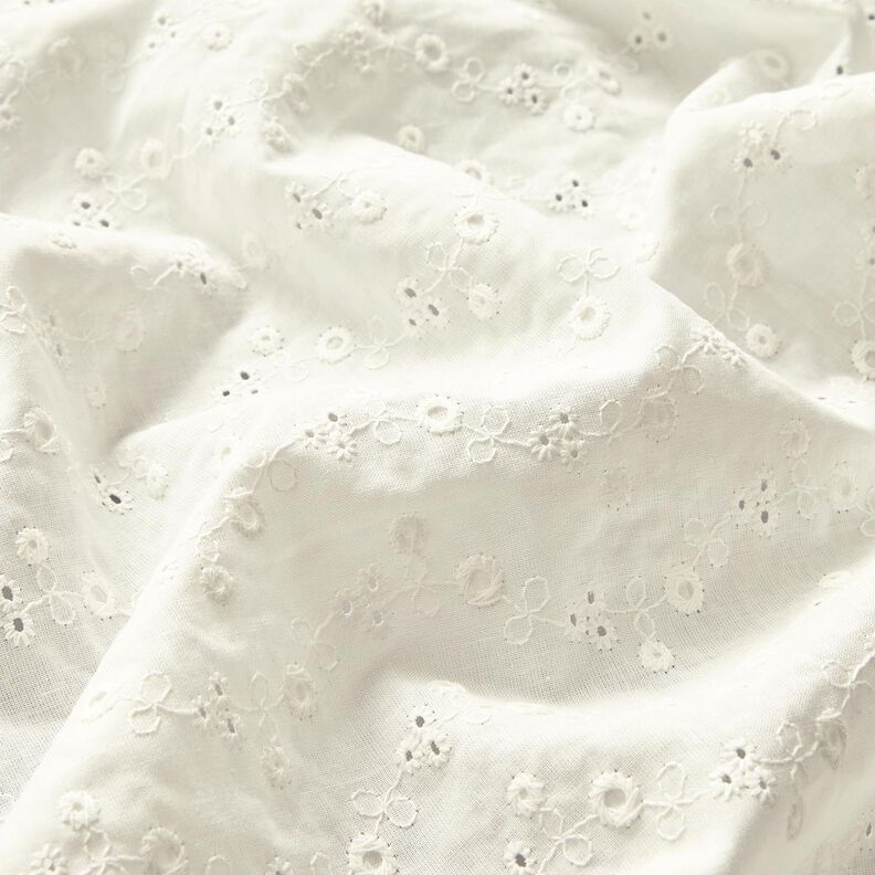 Cotton Batiste Broderie Anglaise Little flowers – offwhite,  image number 3