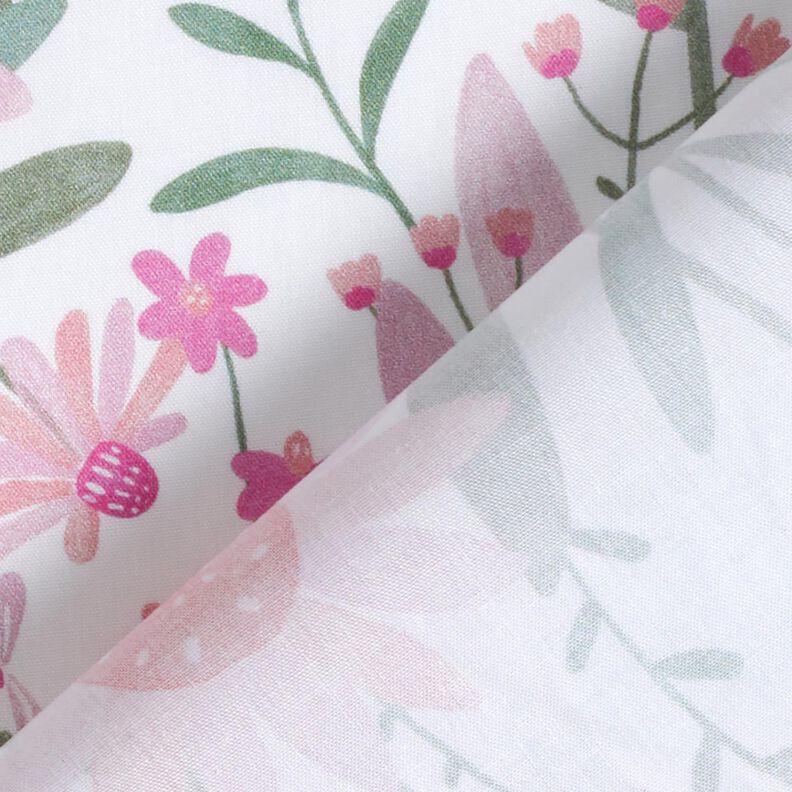 Cotton Poplin large meadow flowers Digital Print | Poppy Fabrics – white,  image number 4