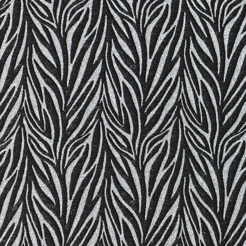 Glitter jersey zebra stripes – black/metallic silver,  image number 1