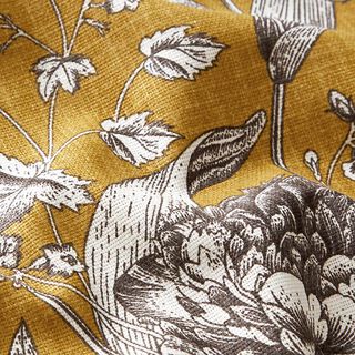 Decor Fabric Half Panama opulent plants – mustard, 