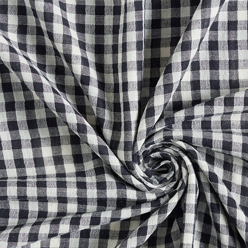 Double Gauze/Muslin large and small check pattern Doubleface – offwhite/black,  image number 3