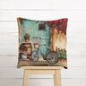 Decorative Panel Tapestry Fabric Bicycle – light beige/carmine,  thumbnail number 6