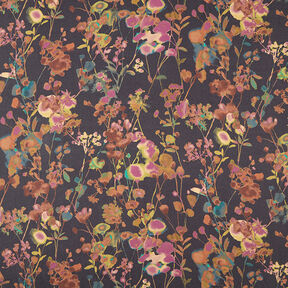 watercolour flowers -viscose blend – blue-black, 