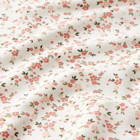 Cotton Jersey pink flowers – ivory, 