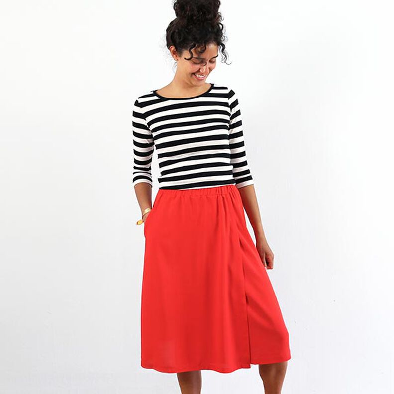 FRAU GINA - Wrap-look skirt with side seam pockets, Studio Schnittreif  | XS -  XL,  image number 2