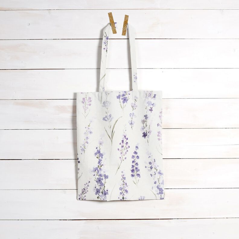 Decor Fabric Half Panama lavender field – ivory/mauve,  image number 9