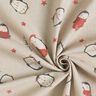 Decor Fabric Half Panama festive penguins – natural/carmine,  thumbnail number 3