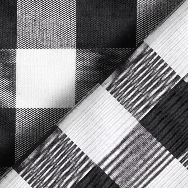 Shirting Fabric Large baker's check – white/black,  image number 4