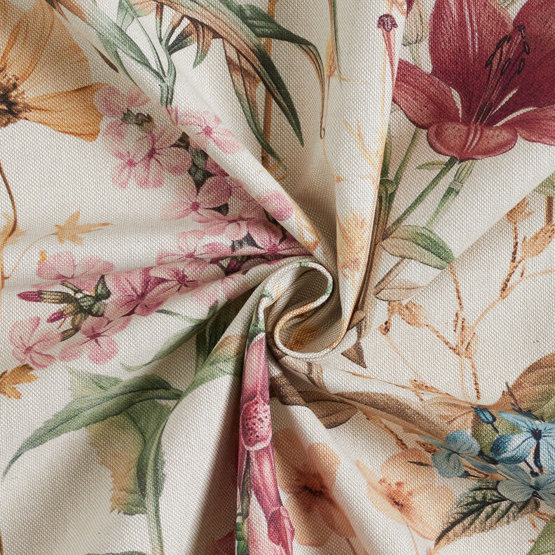 Decor Fabric Half Panama Field of flowers – natural, image number 3