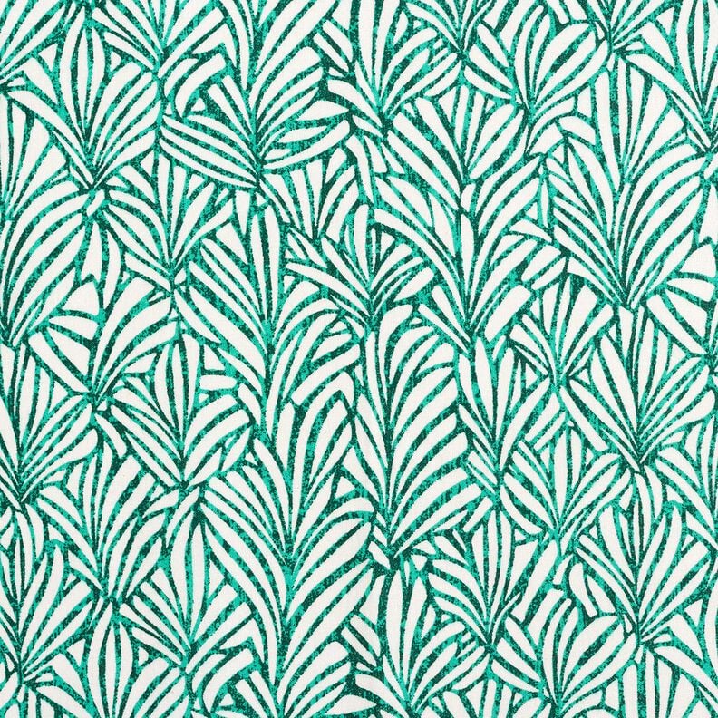 Coated Cotton abstract palm fronds &ndash; peppermint/ivory,  image number 1