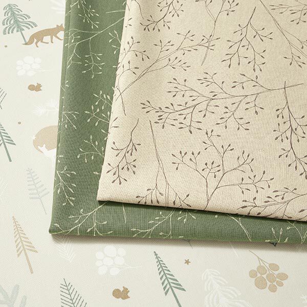 Decorative fabric half Panama delicate branches – natural,  image number 5