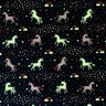 Decor Fabric Glow in the dark dancing unicorns – ocean blue/pink,  thumbnail number 13
