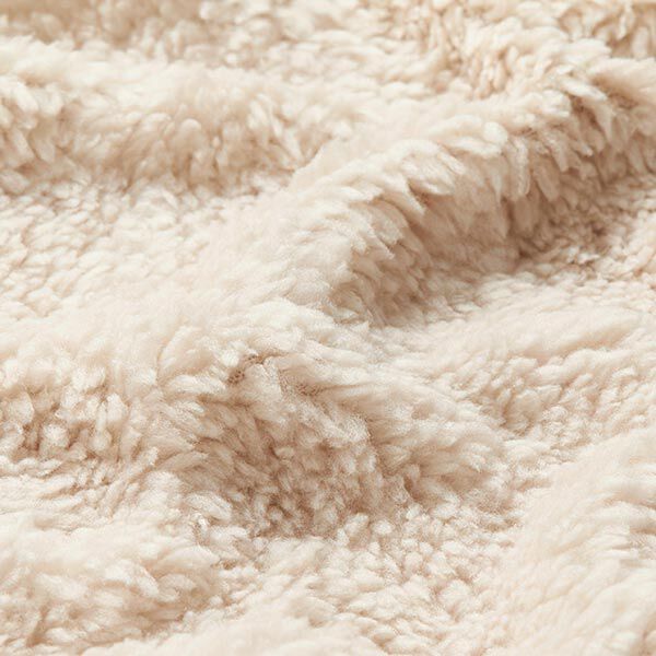 Faux Fur Teddy Fabric – light beige,  image number 2