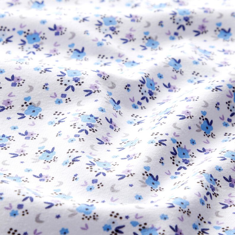 Cotton Jersey romantic little flowers – white,  image number 2