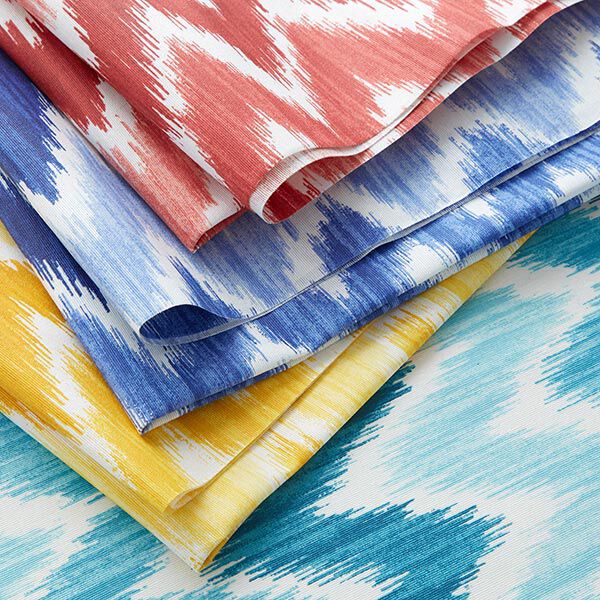 Ikat print coated cotton – blue/white,  image number 5