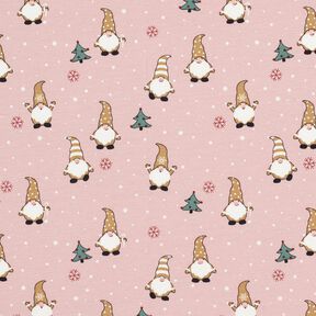 Cotton Jersey Gnomes in the snow – rosé, 