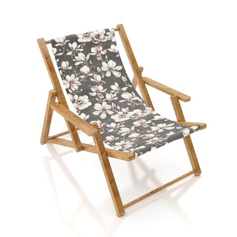 Outdoor Fabric Canvas magnolias – grey,  image number 7
