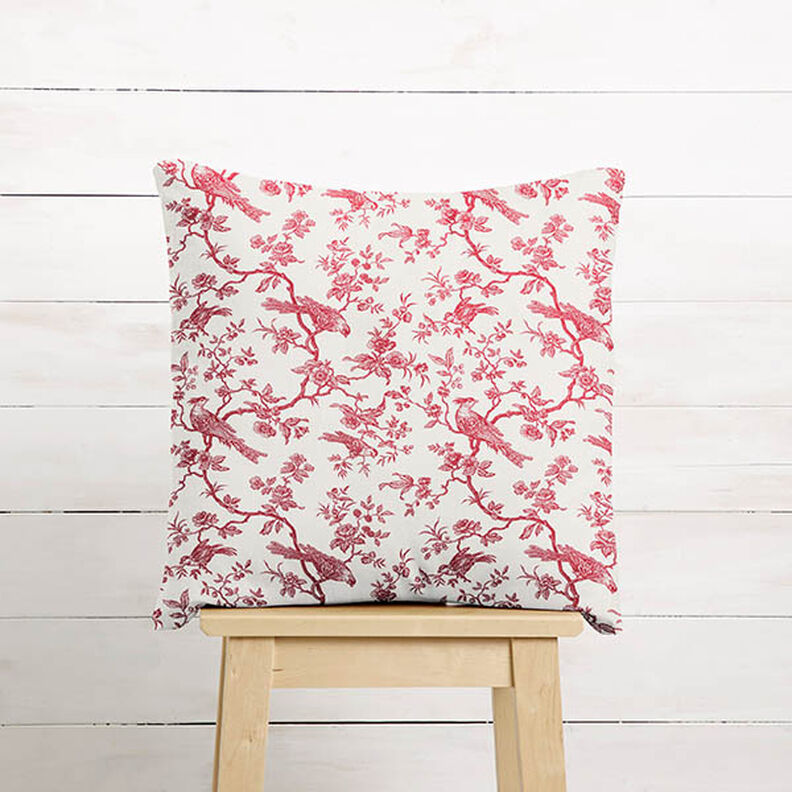 Cotton Cretonne birds – red/offwhite,  image number 7