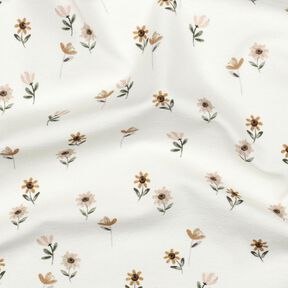 Cotton Jersey Sweet Flowers Digital Print | Poppy Fabrics – ivory/caramel, 