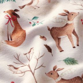 Cotton Jersey Animals in autumn Digital Print  – natural, 