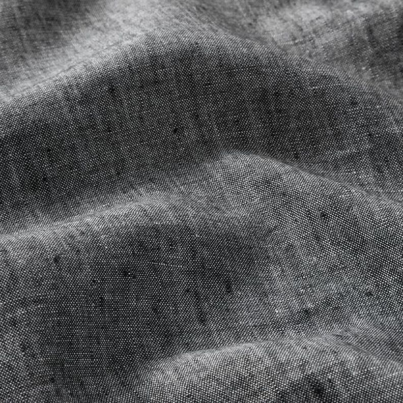Mottled pure linen – black,  image number 3