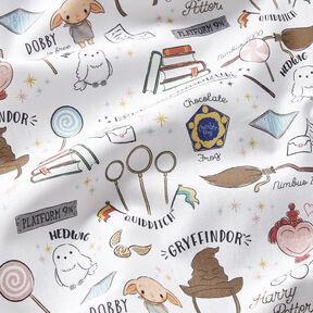 Cotton Poplin sweet Harry Potter world Licensed Fabric – white, 