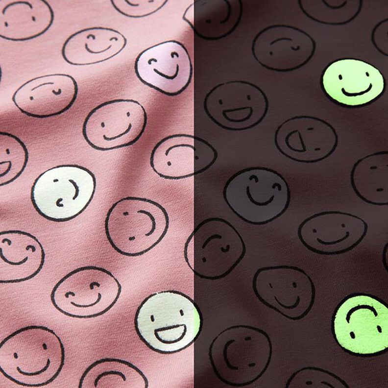 Cotton Jersey Glow-in-the-Dark Smiley – dusky pink,  image number 3