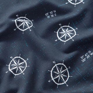 GOTS Cotton Jersey Compass | Tula – midnight blue, 