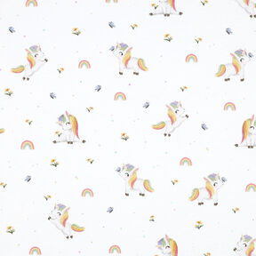 GOTS Cotton Jersey unicorns Digital Print | by Poppy – white, 