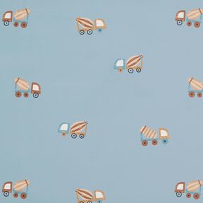 Raincoat Fabric concrete mixer Digital Print – light wash denim blue, 