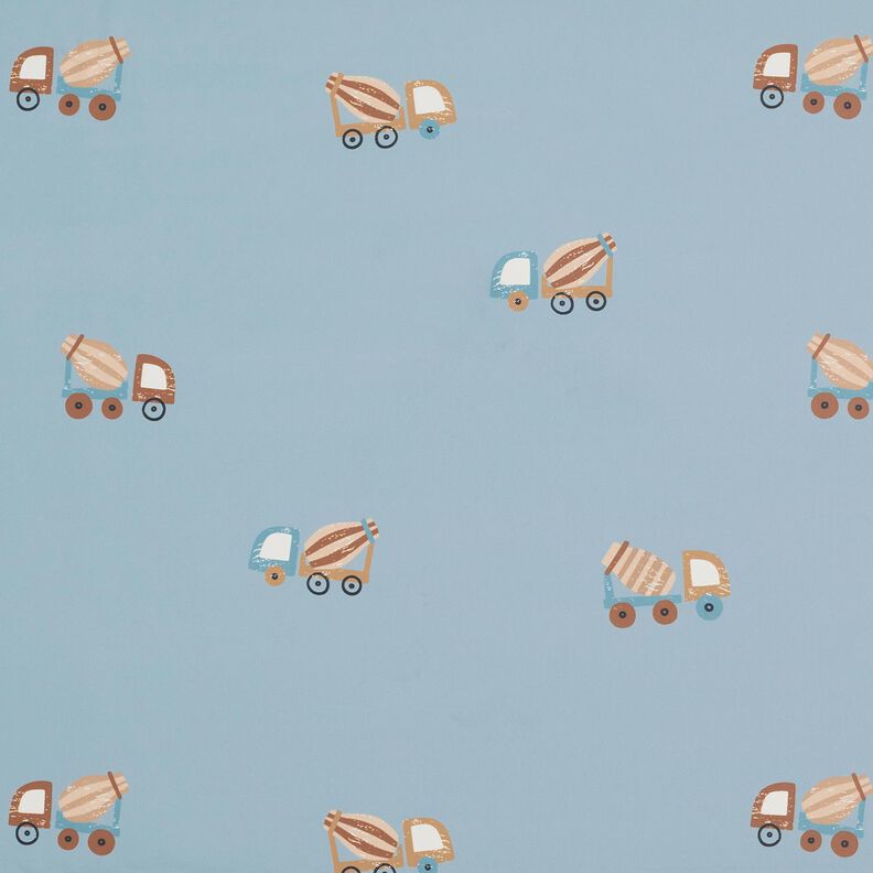 Raincoat Fabric concrete mixer Digital Print – light wash denim blue,  image number 1