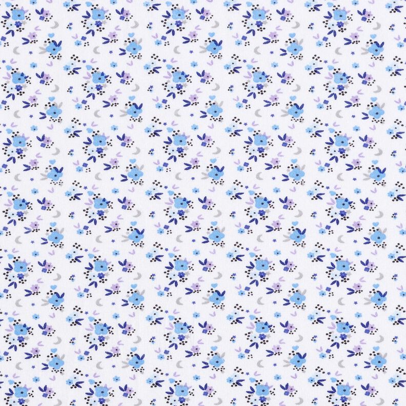 Cotton Jersey romantic little flowers – white,  image number 1