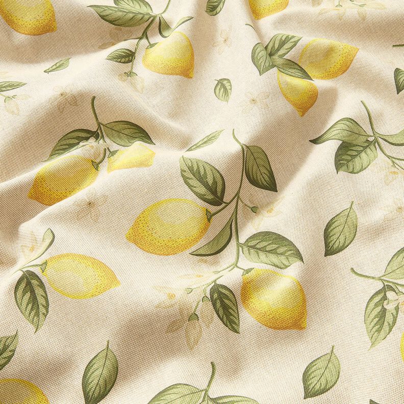 Decor Fabric Half Panama Little lemon tree – natural/yellow,  image number 2