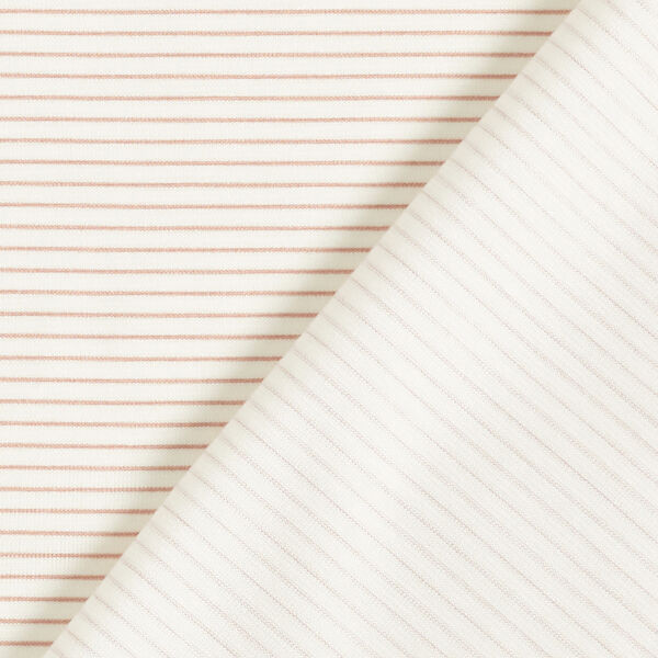 Cotton jersey fine stripes – white/sand,  image number 4