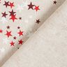Decor Fabric Half Panama Festive Stars – beige/dark red,  thumbnail number 4