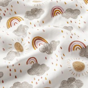 Muslin sun, clouds and rainbows , smooth – ivory, 