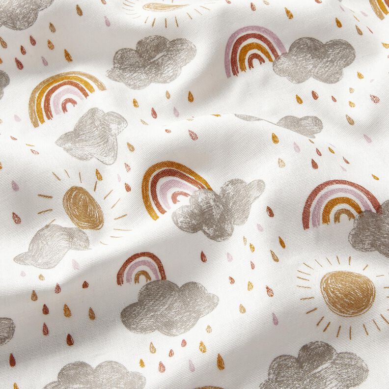 Muslin sun, clouds and rainbows , smooth – ivory,  image number 3