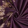 French Terry Ice Flowers Border Fabric | Glitzerpüppi – aubergine/antique gold,  thumbnail number 3