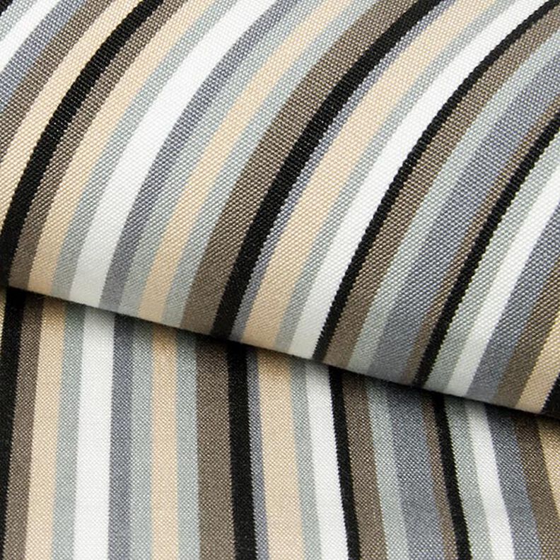Outdoor Deckchair fabric Longitudinal stripes 44 cm – elephant grey/taupe,  image number 1