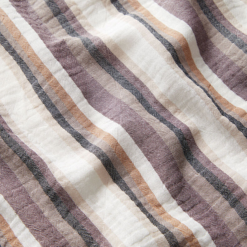 Double Gauze/Muslin yarn-dyed stripes – chestnut/fawn, image number 2