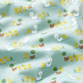 Cotton Jersey Duckling with chicks – light blue, 