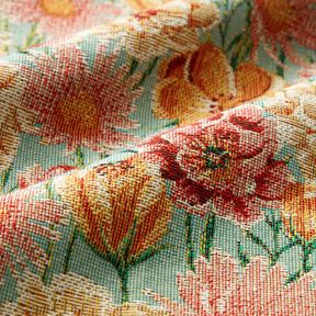 Decor Fabric Tapestry Fabric Meadow Flowers – eucalyptus/sunglow, 