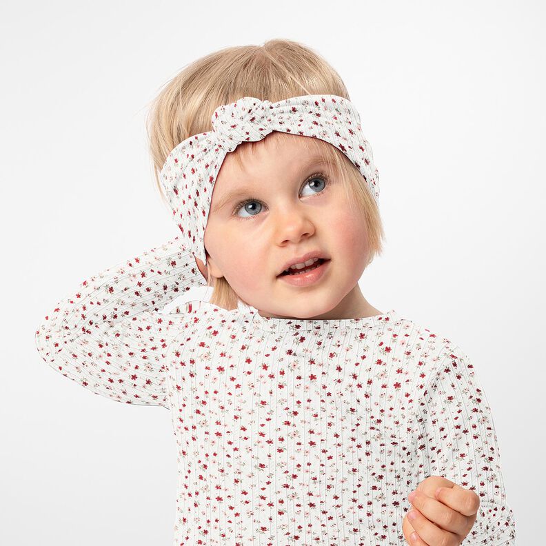 Ajour Cotton Jersey little flowers – ivory, image number 6
