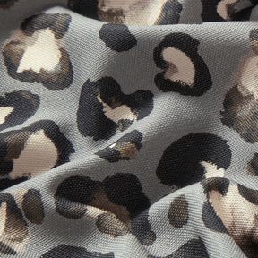 Decor Fabric Canvas Leopard polka dots – elephant grey/black, 
