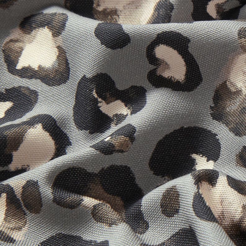 Decor Fabric Canvas Leopard polka dots – elephant grey/black, image number 2